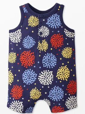 NWT Hanna Andersson Sleeveless Shortie Romper Fireworks Size 2T